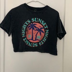 black cropped top
